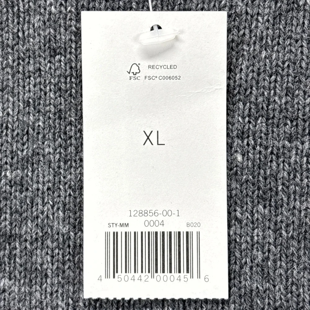 BANANA REPUBLIC‎ EXTRA FINE MERINO WOOL CREW NECK SWEATER MENS XL GRAY BLACK NEW